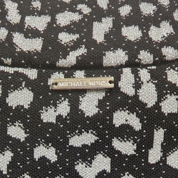 Michael Kors Metallic Cheetah Print Long Sleeve Bodycon Dress - Picture 4 of 4